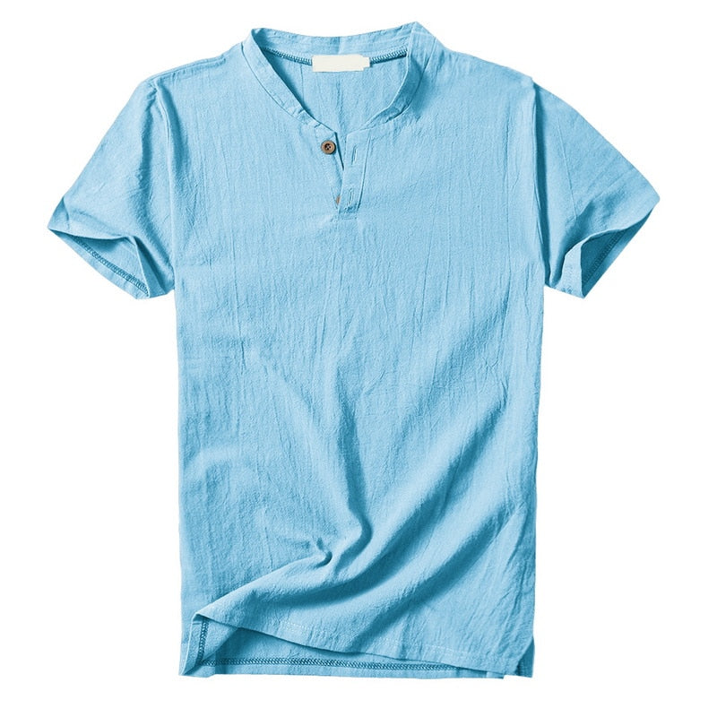 Linen Henley T-Shirt S/S