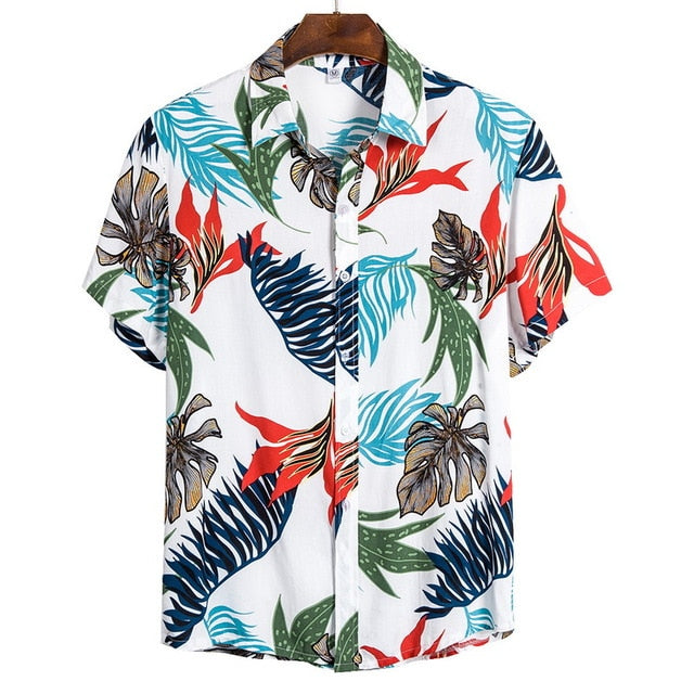 Cotton Tropical Button Down Shirt S/S