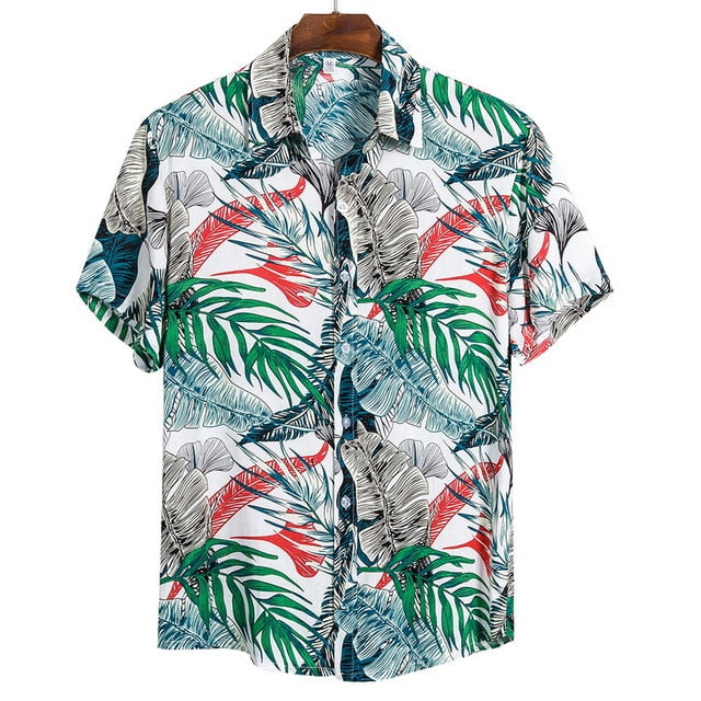 Cotton Tropical Button Down Shirt S/S