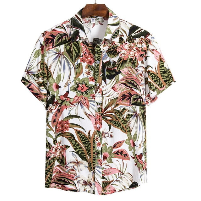 Cotton Tropical Button Down Shirt S/S