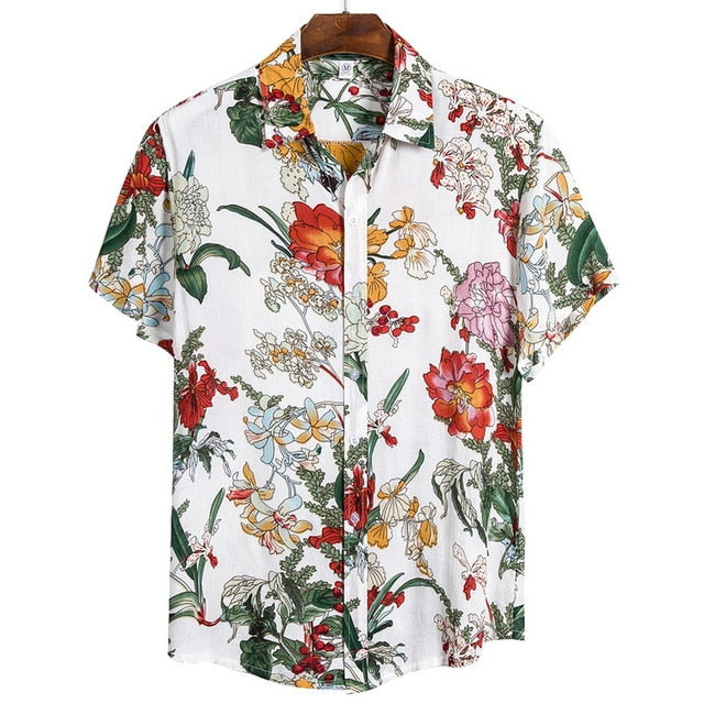 Cotton Tropical Button Down Shirt S/S